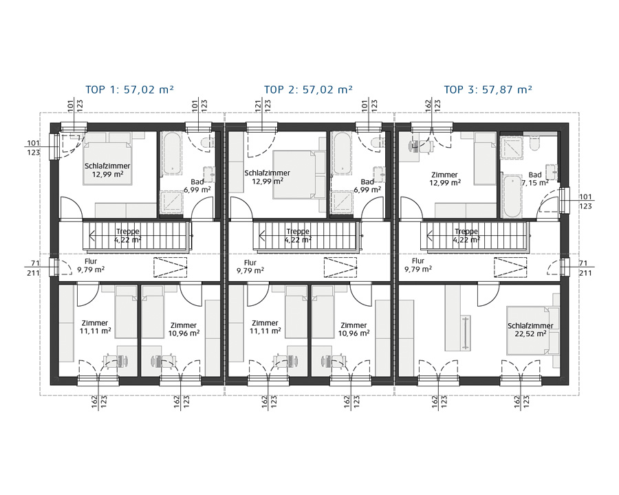 Grundriss Obergeschoss Hartl Haus Ambition 115 S Dreispänner