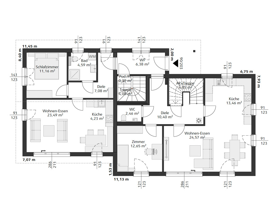 Grundriss HARTL HAUS Ambition 152 S