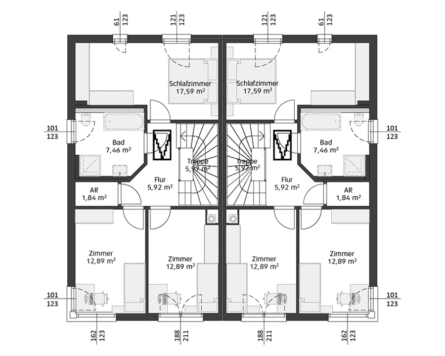 Grundriss Obergeschoss Hartl Haus Ambition 157 S Duo