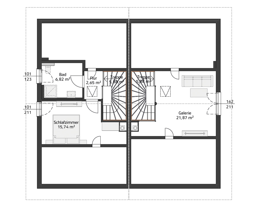 Grundriss Dachgeschoss Hartl Haus Ambition 157 S Duo