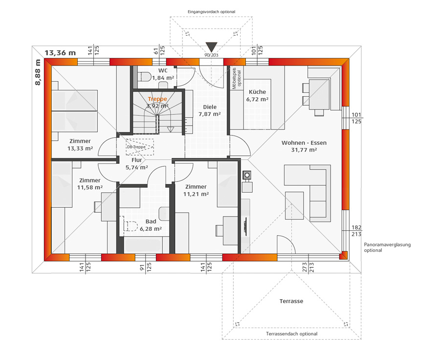 Grundriss Hartl Haus Trend 100 W Planungsvariante