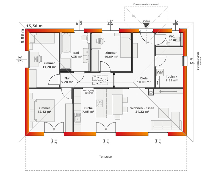 Grundriss Hartl Haus Trend 100 W Planungsvariante