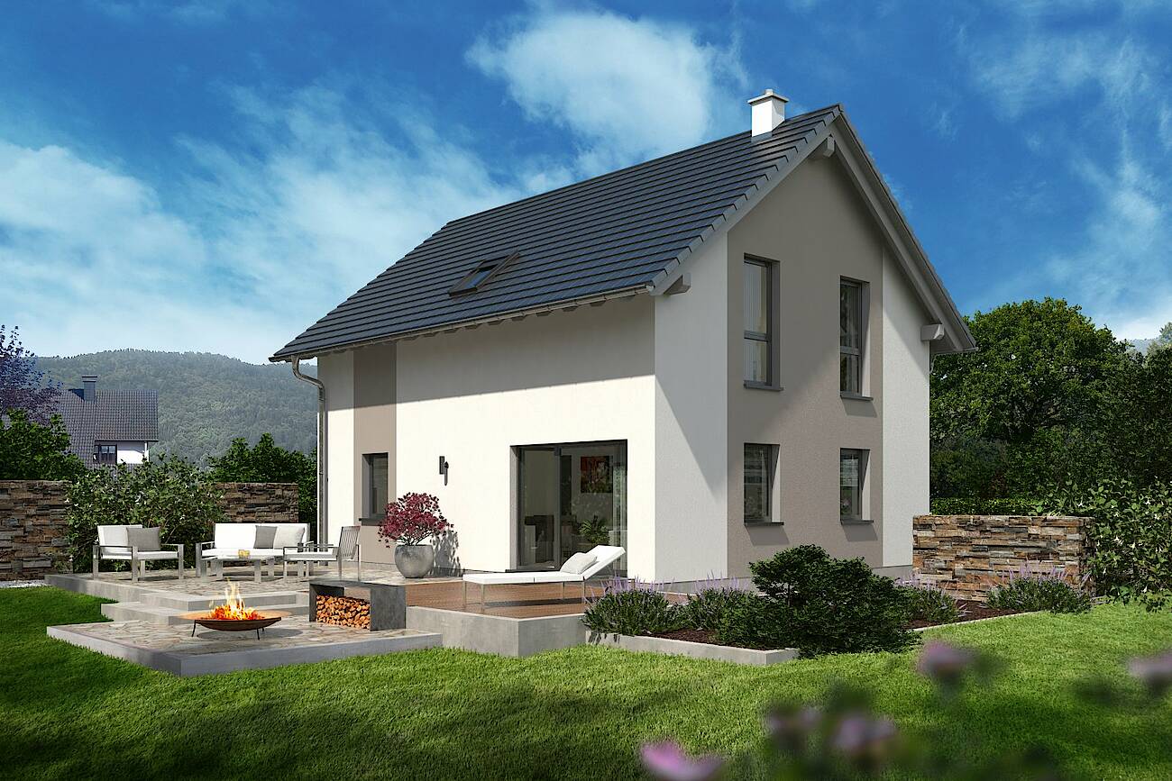 Hartl Haus Trend 117 S: Einfamilienhaus mit 30° Satteldach, Terrasse und Garten